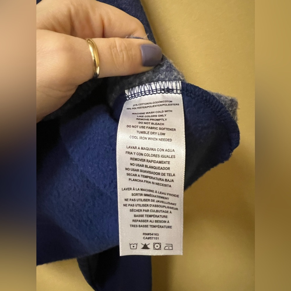 Tommy Hilfiger Sport Blue Cropped Hoodie Shirt - Picture 5 of 8